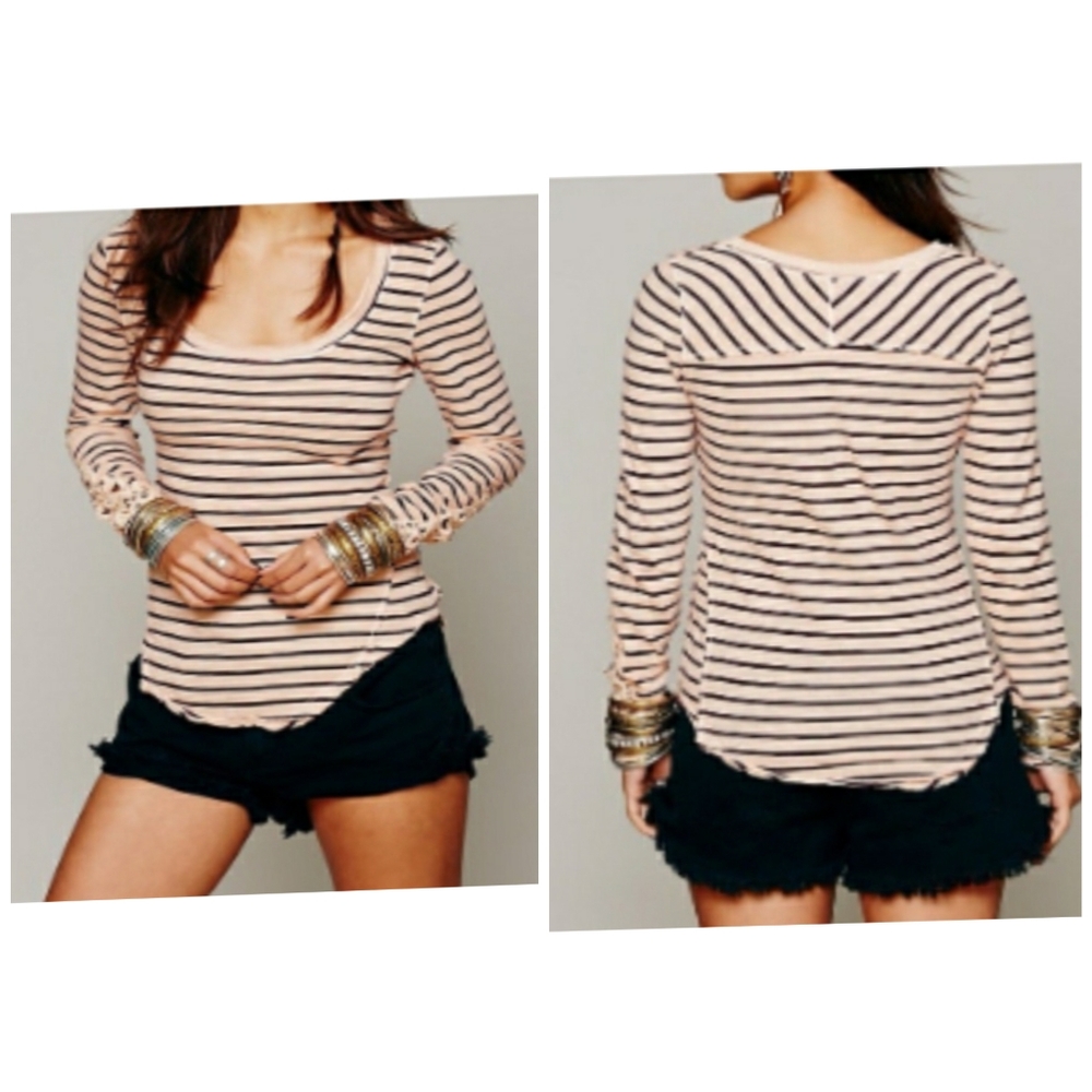 Free People Hard Candy striped shirt size M